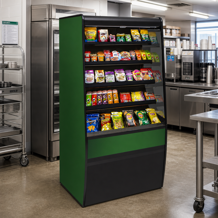 Product image #2 for Federal Industries Vision Series Non-Refrigerated Self-Serve High Profile Display Merchandiser with Curved Ends, 36 x 33 x 78 Inches