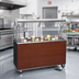 Thumbnail image #2 for Vollrath 2-Series Affordable Portable 60-Inch Mobile Utility Station with Buffet Breath Guard Lights, Solid Base, Cherry Woodgrain