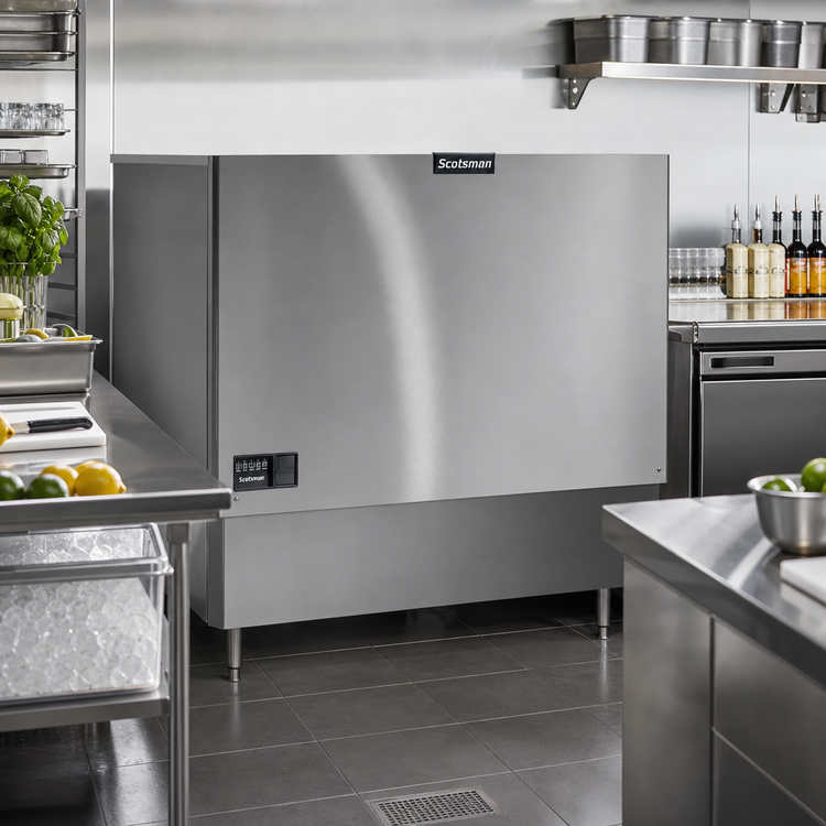 Product image #2 for Scotsman Prodigy ELITE Remote Air-Cooled Half Dice Cube Ice Maker, 1,965 lb/24 Hr, Stainless Steel