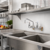 Thumbnail image #2 for T&S Brass Double Wall-Mount Mixing Pantry Faucet with 6-Inch Swing Nozzle, 8-Inch Centers