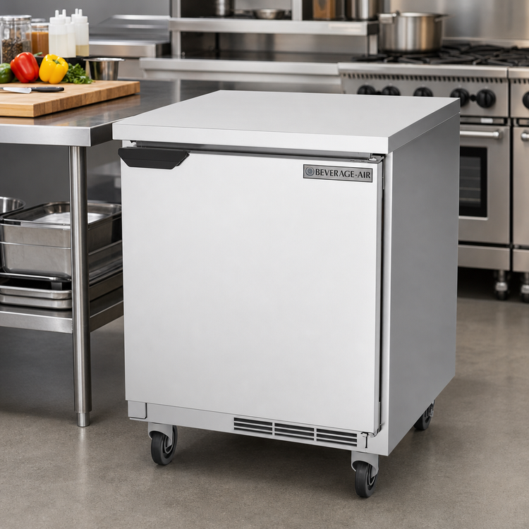 Product image #2 for Beverage Air WTR27HC-FLT One-Section 27-Inch Worktop Refrigerator with Solid Door and Flat Top