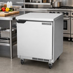 Thumbnail image #2 for Beverage Air WTR27HC-FLT 27-Inch One-Section Worktop Refrigerator, 5.25 Cu. Ft., Solid Door, Flat Stainless Steel Top