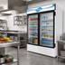 Thumbnail image #2 for Fogel Two-Section Glass Door Reach-In Refrigerator Merchandiser, 45 Cu. Ft., Bottom-Mounted Self-Contained