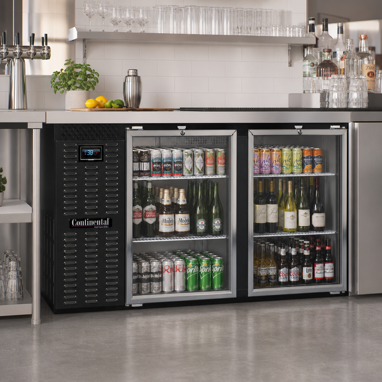 Product image #2 for Continental Refrigerator BB59NGD 59" Two Glass Door Back Bar Cooler