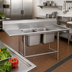 Thumbnail image #2 for Advance Tabco Regaline 2-Compartment Drainboard Sink, 114-1/2 Inch x 36 Inch, 14 Gauge 304 Stainless Steel