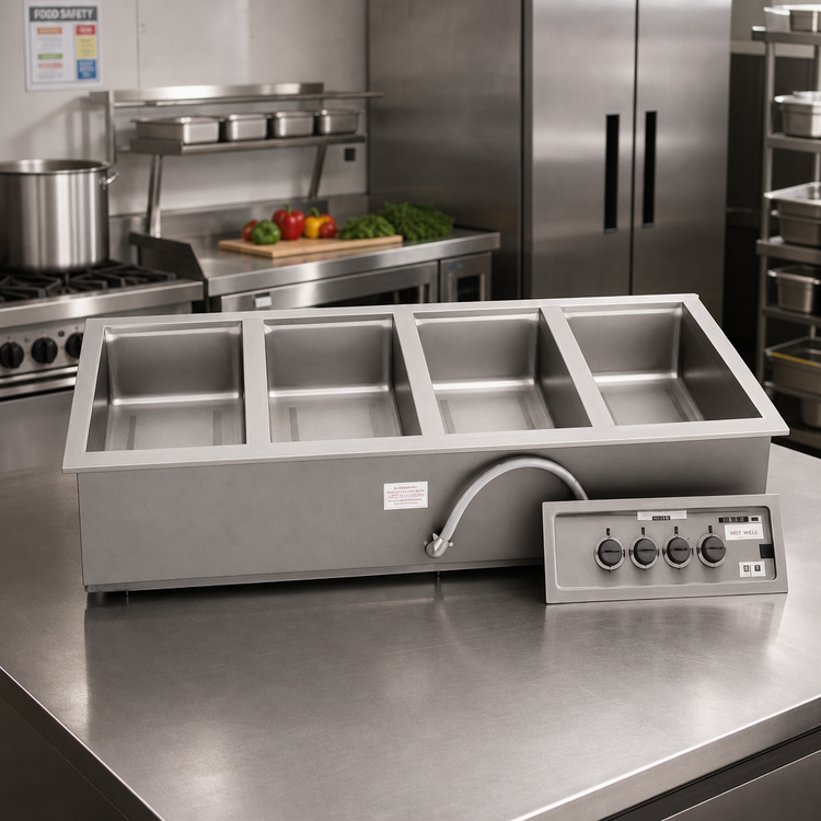 Product image #2 for Wells Top-Mount Built-In Electric Hot Well Food Warmer with 4 Full-Size Pan Openings