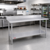 Thumbnail image #2 for Duke 120-Inch x 36-Inch Stainless Steel Work Table with 5-Inch Riser and Undershelf