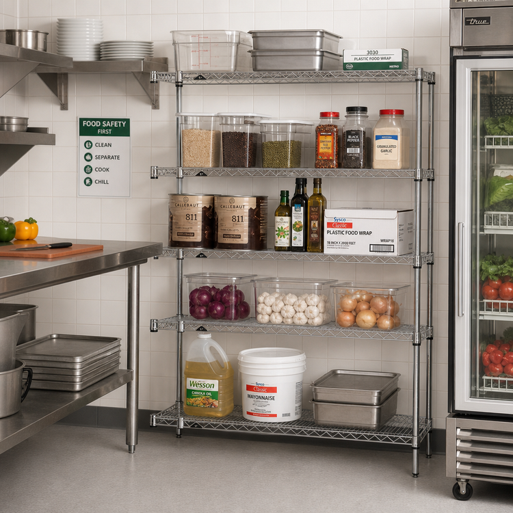 Product image #2 for Metro Super Erecta 48"W x 21"D x 74"H Chrome-Plated Wire Add-On Shelving Unit, 5 Shelves