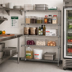 Thumbnail image #2 for Metro Super Erecta 5AN457C 48"W x 21"D x 74"H Chrome-Plated Wire Shelving Add-On Unit, 5 Shelves