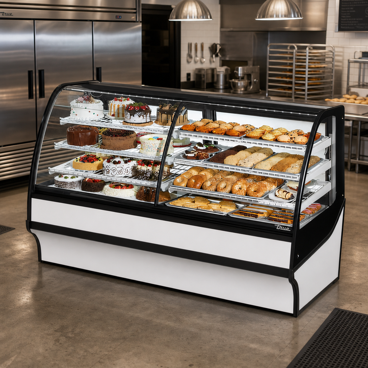 Product image #3 for True 77-1/4 Inch Wide Dual-Zone Dry/Refrigerated Full-Service Display Merchandiser