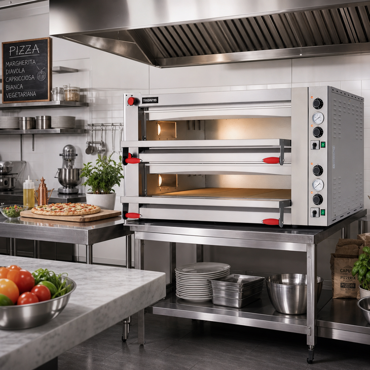 Product image #2 for Trento Fuoco Series 57-Inch Wide Double Chamber Electric Deck Pizza Oven