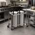 Thumbnail image #2 for Atlas Metal 2-Stack Mobile Open Unheated Plate Dispenser, 6-1/2-Inch Max Dish Diameter