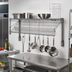 Thumbnail image #2 for Eagle Valu-Master 60-Inch x 18-Inch Reversible Angled Wire Shelf with Hanger Rails, Pewter Gray Epoxy