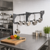 Thumbnail image #2 for Eagle Group 48-Inch Wall-Mounted Stainless Steel Pot Rack with 8 Double-Pronged Hooks