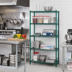 Thumbnail image #3 for Metro Super Erecta 5AN447K3 42"W x 21"D x 74"H Green Epoxy-Coated Add-On Wire Shelving Unit, 5 Shelves