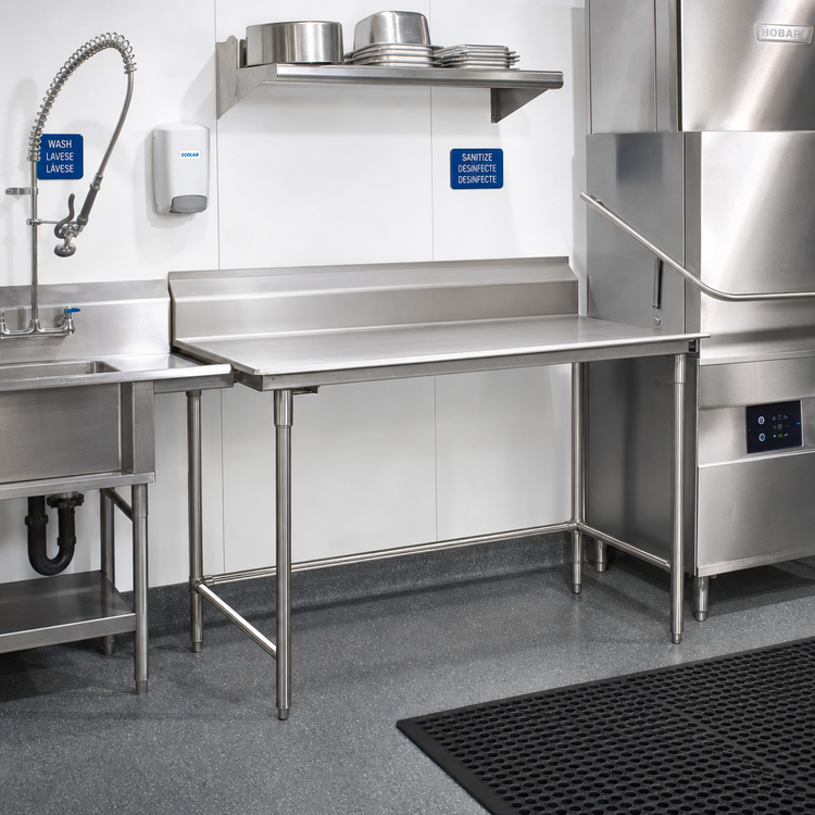 Product image #2 for Straight Clean Dishtable, 36 x 30 Inches, Right-to-Left Operation, 16/304 Stainless Steel Top