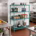 Thumbnail image #2 for EagleGard 4-Tier Wire Shelving Starter Unit with QuadTruss Shelves, 72W x 21D x 74H, Blue-Green Hybrid Epoxy Finish