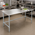 Thumbnail image #2 for Eagle Spec-Master 14-Gauge 304 Stainless Steel Flat Top Work Table with Galvanized Tubular Base, 60 x 48 Inches
