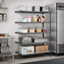 Thumbnail image #2 for Cambro Camshelving Basics Plus 5-Tier Solid Add-On Polymer Shelving Unit, 24 x 42 x 84 Inches, Brushed Graphite