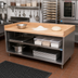 Thumbnail image #2 for BK Resources 72-Inch Chef Table with 1-3/4-Inch Hard Maple Bakers Top and Open Front Stainless Steel Base