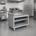 Thumbnail image #2 for Duke Thurmaduke 46-Inch Mobile Solid Top Utility Counter with Stainless Steel Top and Casters