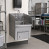 Thumbnail image #2 for BK Resources Wall-Mount Stainless Steel Hand Sink with Integrated Towel Dispenser, Side Splashes, 14 x 10 x 5 Bowl