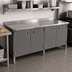 Thumbnail image #2 for John Boos 96-Inch x 24-Inch Enclosed Work Table with Cabinet Base, Hinged Doors, and Stainless Steel Top
