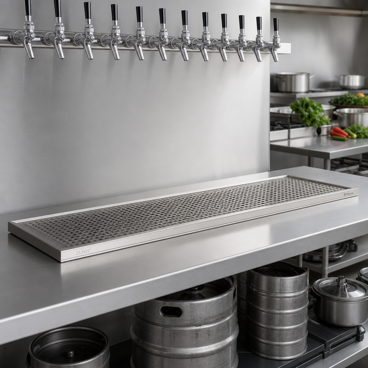 Product image #2 for 72-Inch Surface Mount Stainless Steel Drip Tray Trough with Perforated Screen