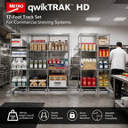 Thumbnail image #2 for Metro qwikTRAK LBTS17NA 17-Foot Aluminum Track Set for Heavy-Duty Commercial Shelving Systems