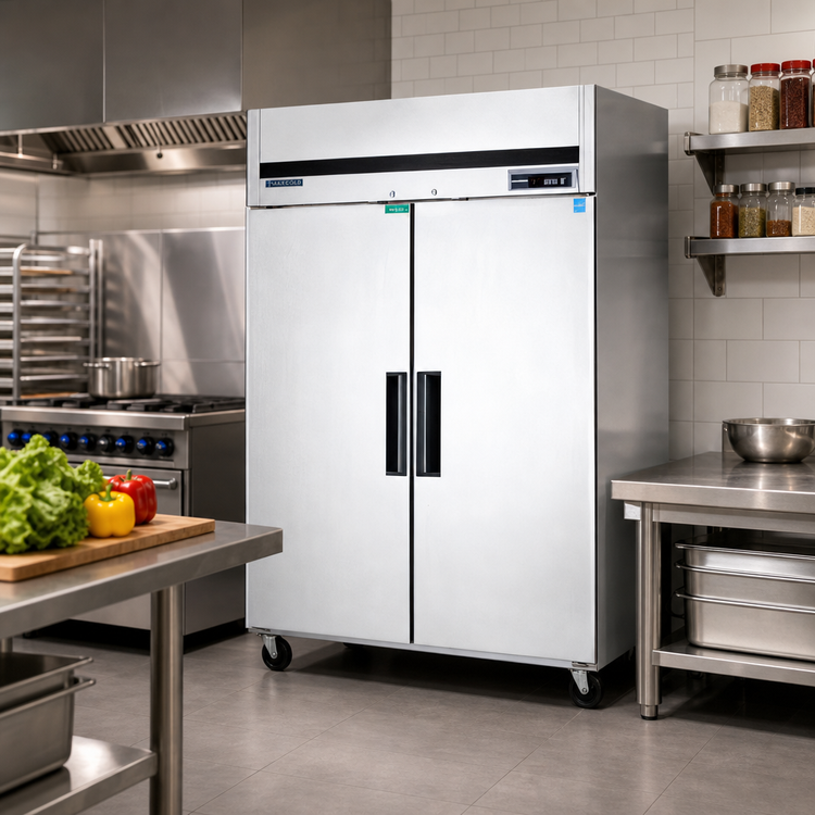 Product image #2 for Maxx Cold Two-Section Upright Reach-In Freezer, 42.8 Cu. Ft., Top-Mounted, Stainless Steel, Solid Hinged Doors