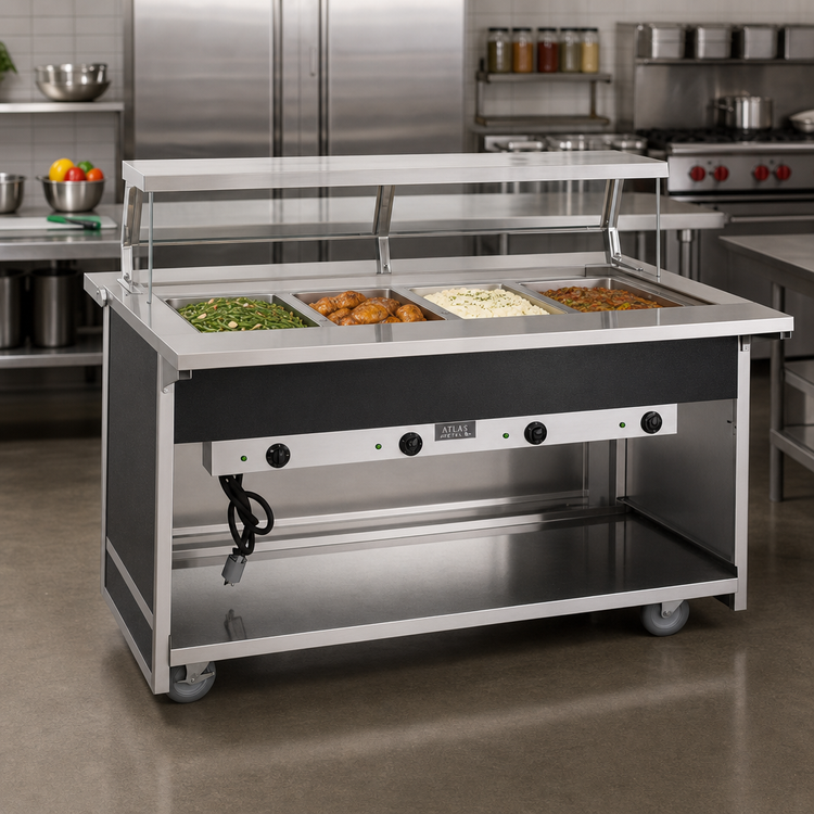 Product image #2 for Atlas Metal BLH-3-OT 3-Well Mobile Electric Hot Food Serving Counter