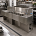 Thumbnail image #3 for BK Resources Slim-Line 4-Compartment Underbar Sink with Left and Right Drainboards, 84 Inch Wide