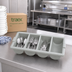 Thumbnail image #2 for Traex® 4-Compartment Plastic Silverware Cutlery Box with Handles, Gray