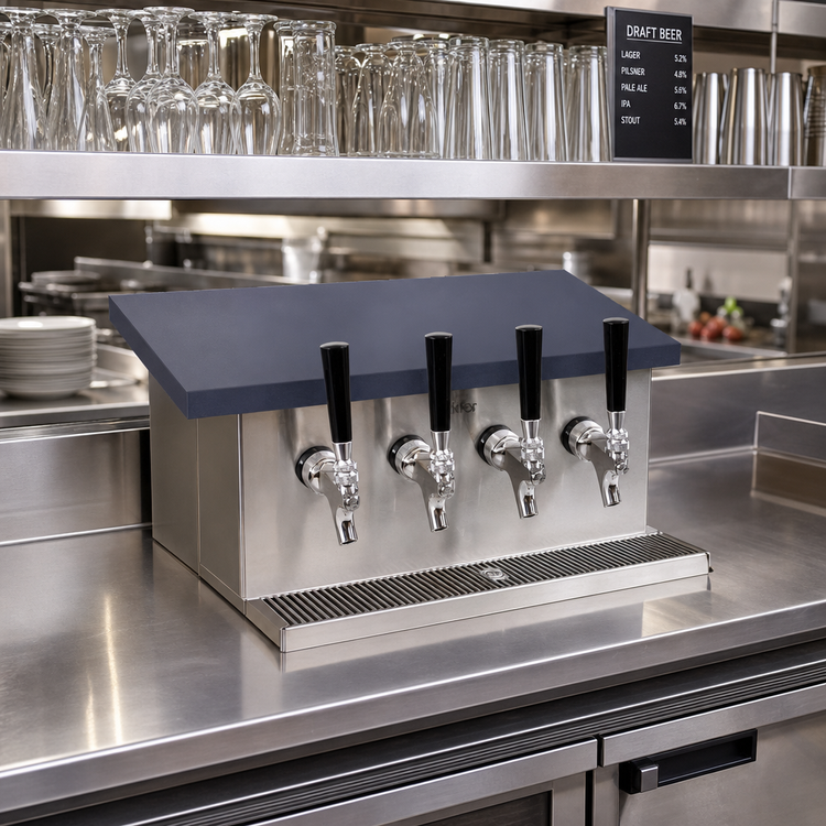Product image #2 for Glastender Underbar Glycol-Cooled 5-Faucet Draft Dispensing Tower, Stainless Steel