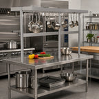 Thumbnail image #2 for John Boos PRTC7 Square Table-Mounted Stainless Steel Pot Rack with 36 Double Hooks