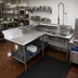 Thumbnail image #2 for Advance Tabco Korner-Soil Left-Hand Corner Dishtable with Pre-Rinse Sink, 143 Inch, 14-Gauge 304 Stainless Steel