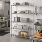 Thumbnail image #2 for Metro Super Erecta 5AN337BR 5-Shelf Add-On Wire Shelving Unit, 36W x 18D x 74H, Bright Plated Finish