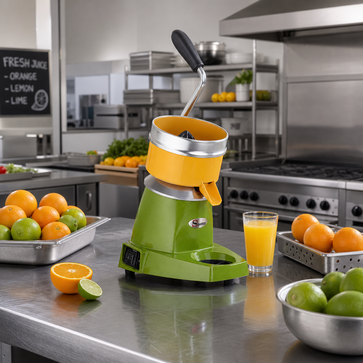 Product image #3 for Trento Santos SANTOS 11 Commercial Countertop Citrus Juicer with Lever, Automatic Pulp Ejection, Green