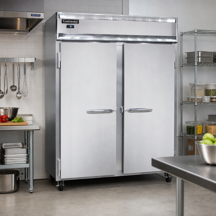 Product image #2 for Continental Refrigerator 2FESNSA Extra-Wide Two-Section Shallow Depth Reach-in Freezer