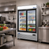 Thumbnail image #2 for Atosa Two-Section Glass Door Refrigerator Merchandiser, 44.9 Cu. Ft., Bottom-Mount Self-Contained, Stainless Steel