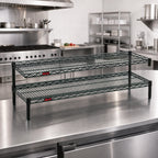 Thumbnail image #2 for Eagle Group QuadTruss FCM1454VG 2-Tier Front Case Cantilever Wire Shelving Unit, 54W x 14D x 14H, Green Epoxy Steel