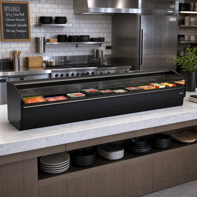 Product image #2 for Structural Concepts Fusion® Low-Profile Countertop Refrigerated Self-Service Display Case, Remote DX, 62-7/8" W