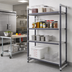 Thumbnail image #2 for Cambro Camshelving Elements XTRA Stationary Add-On Polymer Shelving Unit, 18 x 36 x 72 Inches, 4-Shelf Vented and Solid