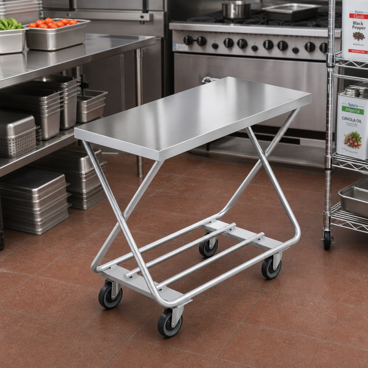 Product image #2 for Channel Manufacturing Stocking / Marking Truck with Polished Deck, Galvanized Tubular Bottom, 20 x 46 x 32 Inches, 5-Inch Swivel Casters