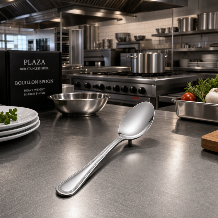 Product image #2 for Plaza Heavy Weight Mirror Finish Bouillon Spoon, 18/0 Stainless Steel