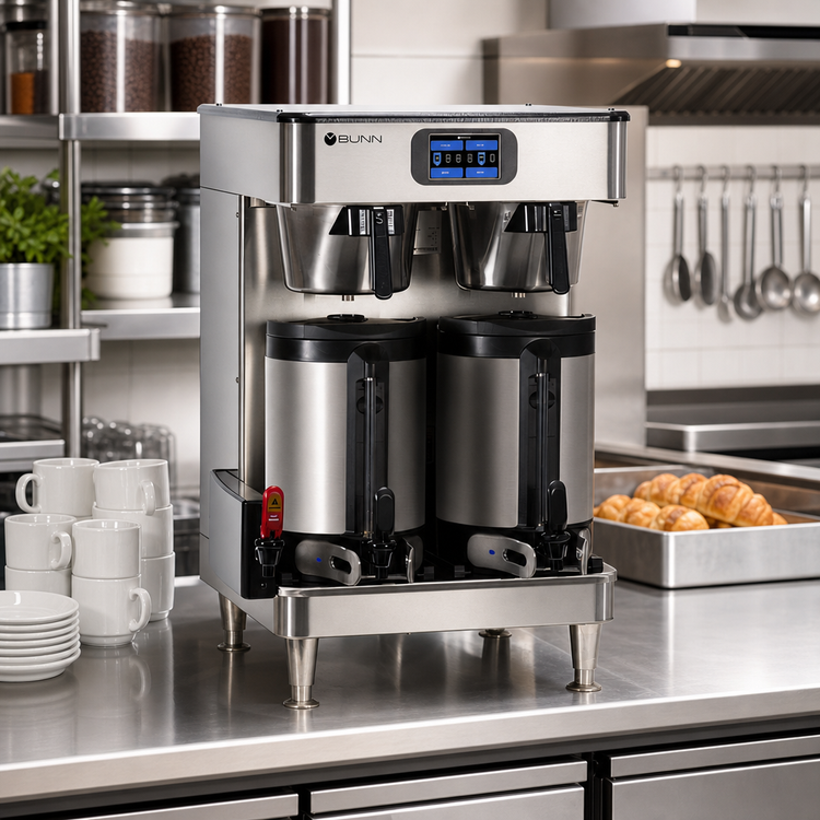 Product image #2 for BUNN Infusion Series Twin Automatic Fill Coffee Brewer for Soft Heat Servers, 120/240V, Stainless Steel