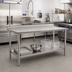 Thumbnail image #2 for Eagle Group Spec-Master 60-Inch x 36-Inch 14-Gauge Stainless Steel Work Table with 4-1/2-Inch Backsplash and Adjustable Undershelf