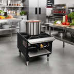 Thumbnail image #2 for Town Equipment SR-18-R-SS-P 18-Inch Stainless Steel Propane Stock Pot Range, Single Two-Ring Burner, Open Base