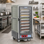 Thumbnail image #2 for Metro C5 Insulation Armour C537-HFC-U-GY Mobile Heated Holding Cabinet, 3/4 Height, Clear Door, 14 Sheet Pan Capacity