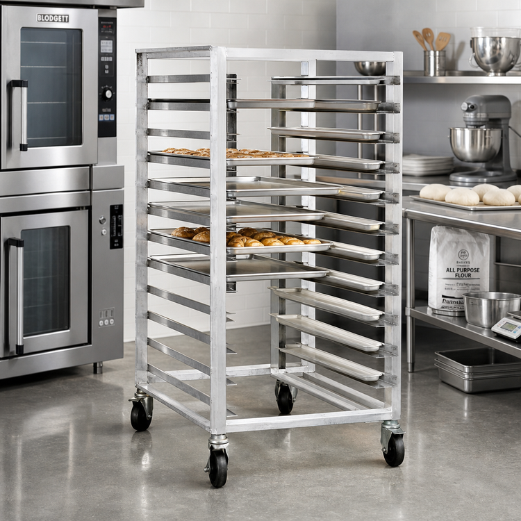 Product image #2 for Mobile Full-Height Open-Sided End-Loading Pan Rack for 16 Full-Size 18 x 26 Pans